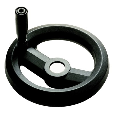 RS PRO Black Fibreglass Reinforced Technopolymer Spoked Fold Down Handle Hand Wheel, 80 mm Diameter 161-2001