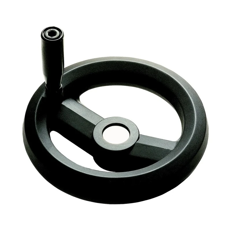 RS PRO Black Fibreglass Reinforced Technopolymer Spoked Fold Down Handle Hand Wheel, 80 mm Diameter 161-2001