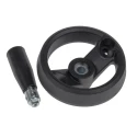 RS PRO Black Fibreglass Reinforced Technopolymer Spoked Fold Down Handle Hand Wheel, 80 mm Diameter 161-2001