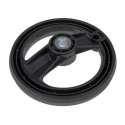 RS PRO Black Fibreglass Reinforced Technopolymer Spoked Hand Wheel 200 mm Diameter 161-1985