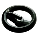 RS PRO Black Technopolymer Hand Wheel with Fold Away Revolving Handle, 80 mm Diameter 161-2002