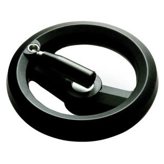 RS PRO Black Technopolymer Hand Wheel with Fold Away Revolving Handle, 80 mm Diameter 161-2002