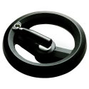 RS PRO Black Technopolymer Two Spoke Fold Away Revolving Hand Wheel 126 mm Diameter 161-2005