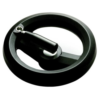 RS PRO Black Technopolymer Two Spoke Fold Away Revolving Hand Wheel 126 mm Diameter 161-2005