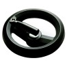 RS PRO Black Technopolymer Hand Wheel, 160 mm Diameter, Fold Away Revolving Handle, Steel Insert Hub 161-2012
