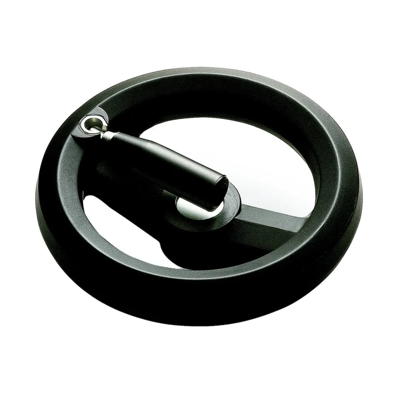 RS PRO Black Fibreglass Reinforced Technopolymer Spoked Fold Down Handle Hand Wheel 100 mm Diameter 161-2004