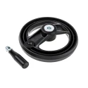 RS PRO Black Fibreglass Reinforced Technopolymer Spoked Fold Down Hand Wheel 160 mm Diameter 161-2010