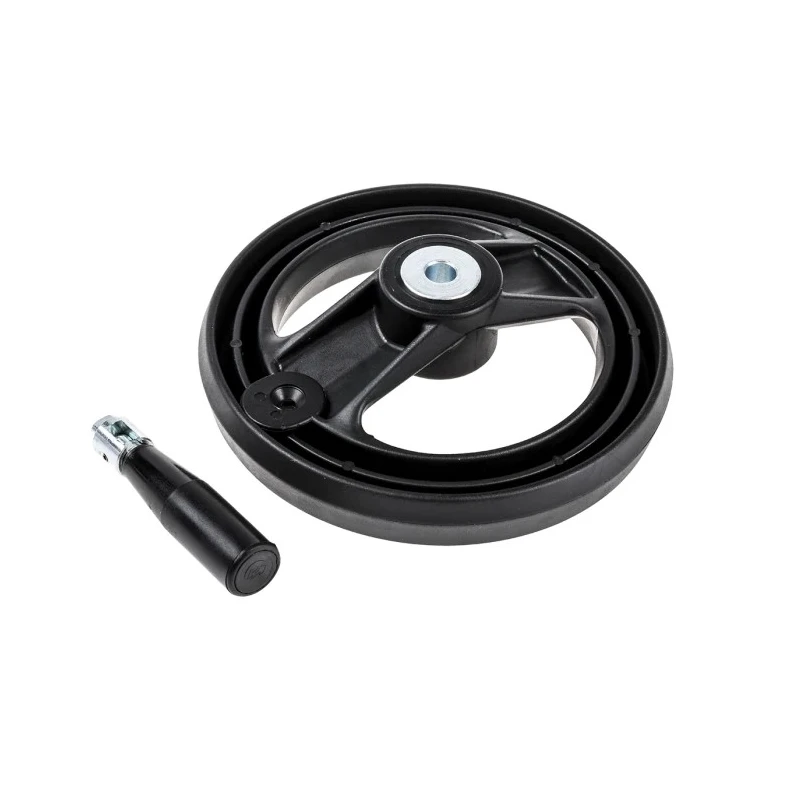 RS PRO Black Fibreglass Reinforced Technopolymer Spoked Fold Down Hand Wheel 160 mm Diameter 161-2010