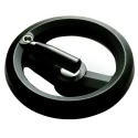 RS PRO Black Fibreglass Reinforced Technopolymer Hand Wheel 126 mm Diameter 161-2009