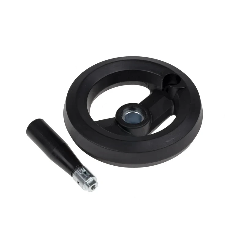 RS PRO Black Fibreglass Reinforced Technopolymer Hand Wheel 126 mm Diameter 161-2009