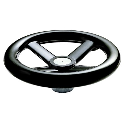 RS PRO Black Four Spoke Hand Wheel 140 mm Diameter with Steel Insert Hub 161-2021