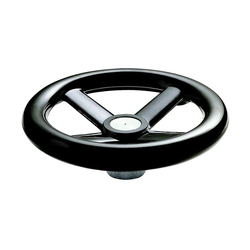 RS PRO Black Four Spoke Hand Wheel 140 mm Diameter with Steel Insert Hub 161-2021