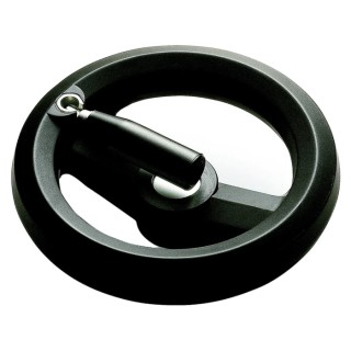 RS PRO Black Fibreglass Reinforced Technopolymer Hand Wheel, 160 mm Diameter 161-2013