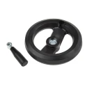 RS PRO Black Fibreglass Reinforced Technopolymer Hand Wheel, 160 mm Diameter 161-2013