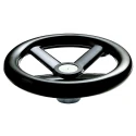 RS PRO Spoked Black Hand Wheel 100 mm Diameter with Steel Insert and Glass-fibre Reinforced Techno-polymer 161-2018