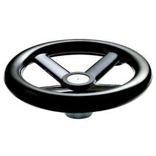 RS PRO Spoked Black Hand Wheel 100 mm Diameter with Steel Insert and Glass-fibre Reinforced Techno-polymer 161-2018