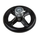 RS PRO Spoked Black Hand Wheel 100 mm Diameter with Steel Insert and Glass-fibre Reinforced Techno-polymer 161-2018