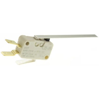 ZF Long Leaf Lever Micro Switch, Tab Terminal, 16A, 250V AC, SPDT Contact Configuration, IP40 D453-V3LL
