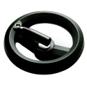 RS PRO Black Fibreglass Reinforced Technopolymer Spoked Fold Down Handle Hand Wheel 200 mm Diameter 161-2017