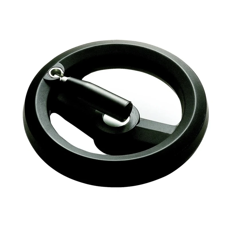 RS PRO Black Fibreglass Reinforced Technopolymer Spoked Fold Down Handle Hand Wheel 200 mm Diameter 161-2017