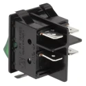 ZF Illuminated DPST On-Off On-Off Rocker Switch Panel Nylon Housing 16A Green Actuator WRG32F2BBGEN