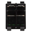 ZF Illuminated DPST On-Off On-Off Rocker Switch Panel Nylon Housing 16A Green Actuator WRG32F2BBGEN