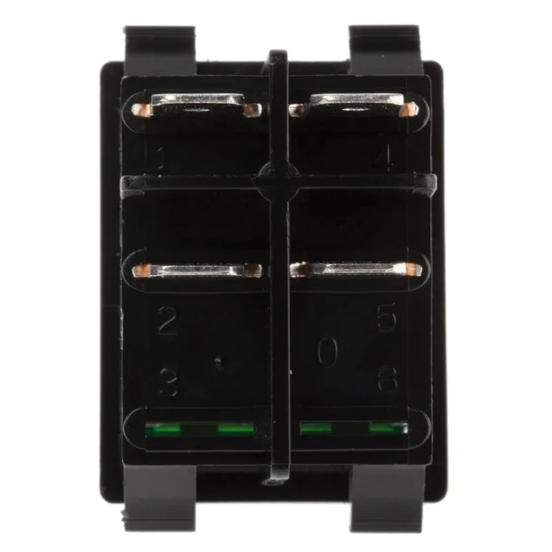 ZF Illuminated DPST On-Off On-Off Rocker Switch Panel Nylon Housing 16A Green Actuator WRG32F2BBGEN