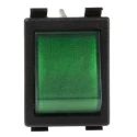 ZF Illuminated DPST On-Off On-Off Rocker Switch Panel Nylon Housing 16A Green Actuator WRG32F2BBGEN