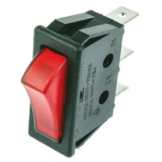 ZF Illuminated SPST On-Off On-Off Rocker Switch Panel Nylon Housing 16A 30.48x11mm TRG22F2BBREN