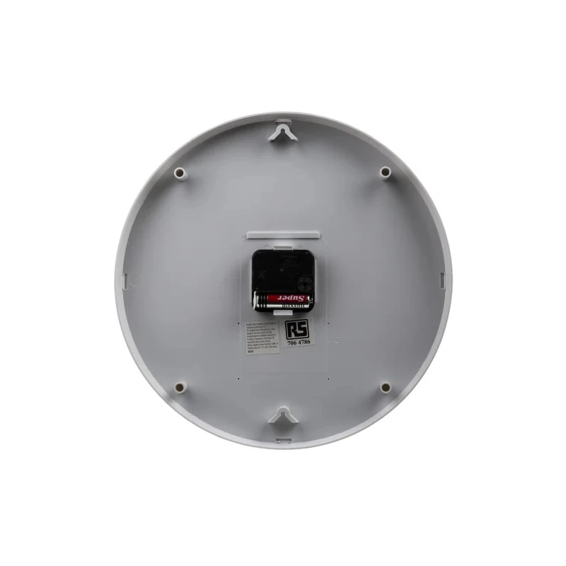 RS PRO White Analogue Wall Clock 300mm Diameter Plastic Case Shatterproof Lens Model 706-4786