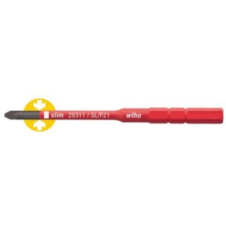 Wiha Screwdriver Bit 9 mm Drive Size Chrome Vanadium Steel SL/PZ1 Tip 1-Piece 34589