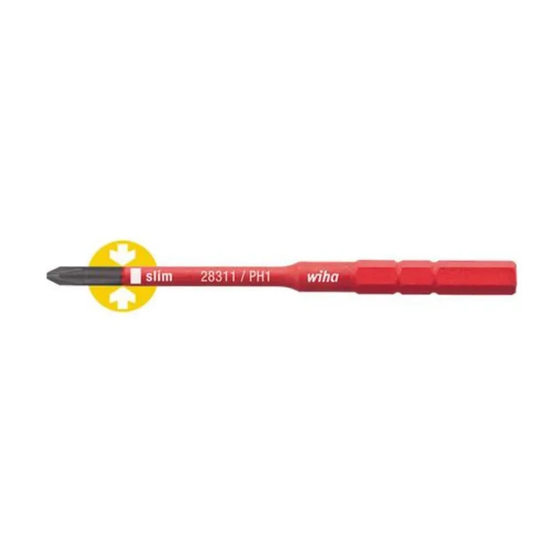 Wiha Screwdriver Bit Phillips Drive PH2 Size Chrome Vanadium Steel IEC 60900:2012 Standard 1-Piece 34584
