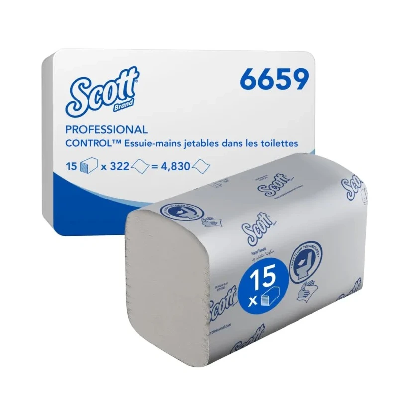 SCOTT ScottControl™ Folded Hand Towels, 212 x 106 mm, 1 Ply, 3180 Sheets 6659