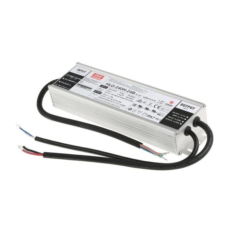 MEAN WELL IP67 Rated 1 Output LED Driver 24V 240W 10A 1/10 V Potentiometer Dimming 