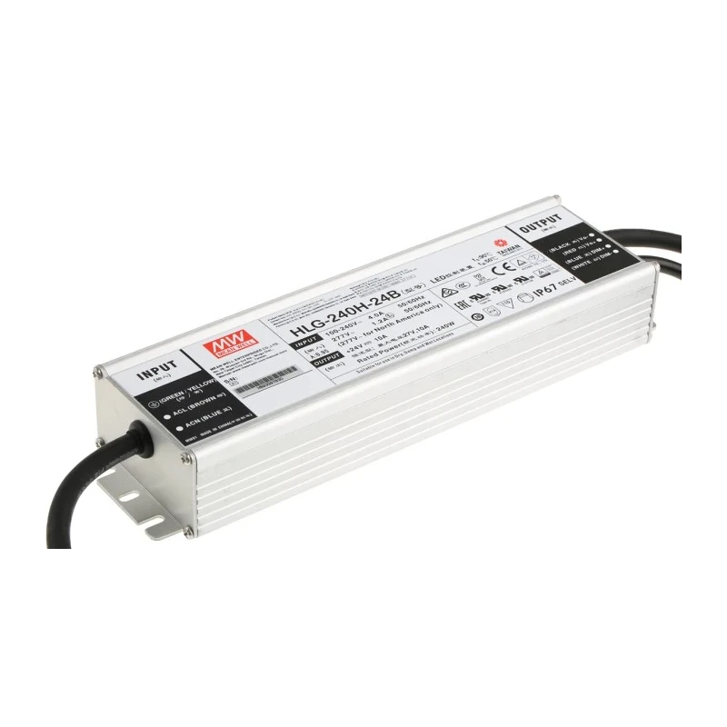 MEAN WELL IP67 Rated 1 Output LED Driver 24V 240W 10A 1/10 V Potentiometer Dimming 
