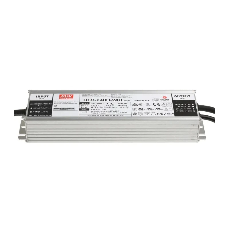 MEAN WELL IP67 Rated 1 Output LED Driver 24V 240W 10A 1/10 V Potentiometer Dimming 