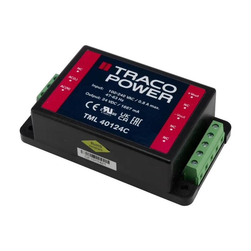 TRACOPOWER Switching Power Supply 24V DC 40W Chassis Mount TML 40124C