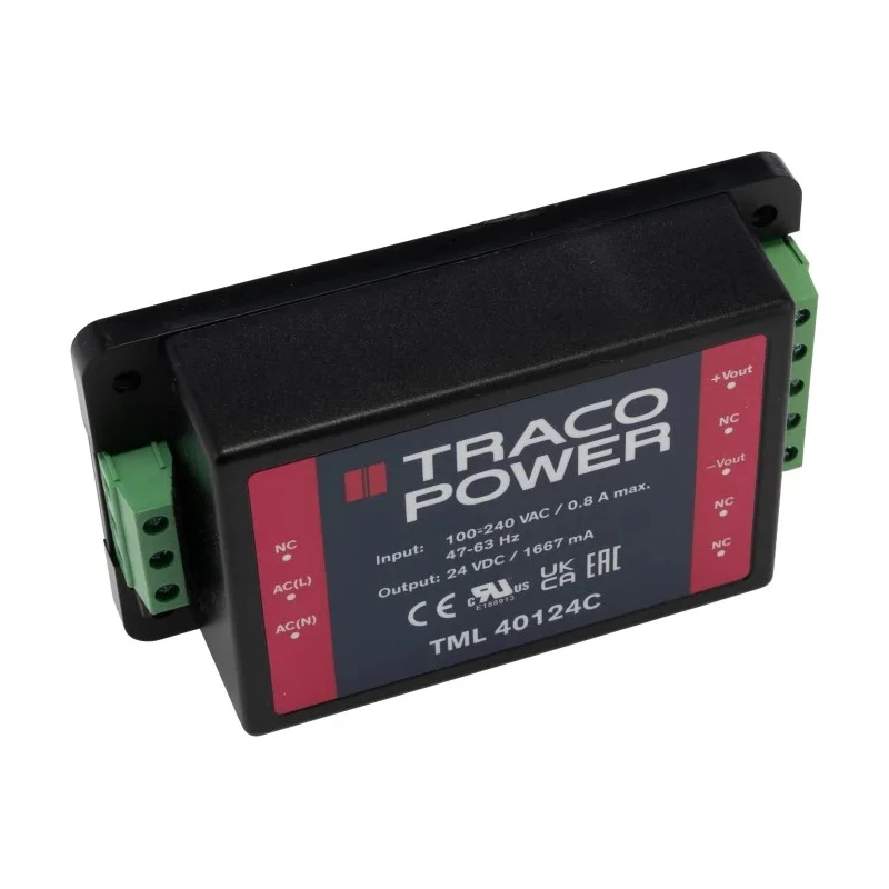 TRACOPOWER Switching Power Supply 24V DC 40W Chassis Mount TML 40124C