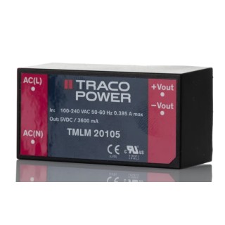 TRACOPOWER Switching Power Supply 5V DC, 18W, PCB Mount, 90-264V AC Input, TMLM 20105