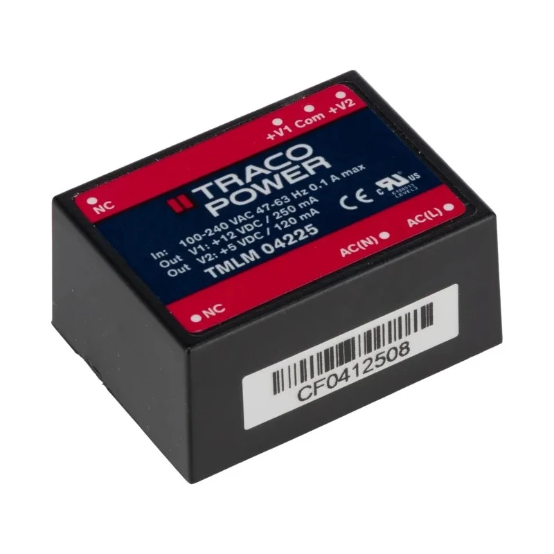 TRACOPOWER Switching Power Supply Dual Output 12V DC 250mA, 3.6W PCB Mount TMLM 04225