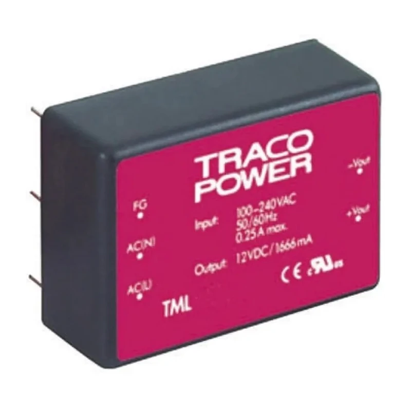 TRACOPOWER Switching Power Supply 15V DC 40W PCB Mount Encapsulated SMPS TML 40115