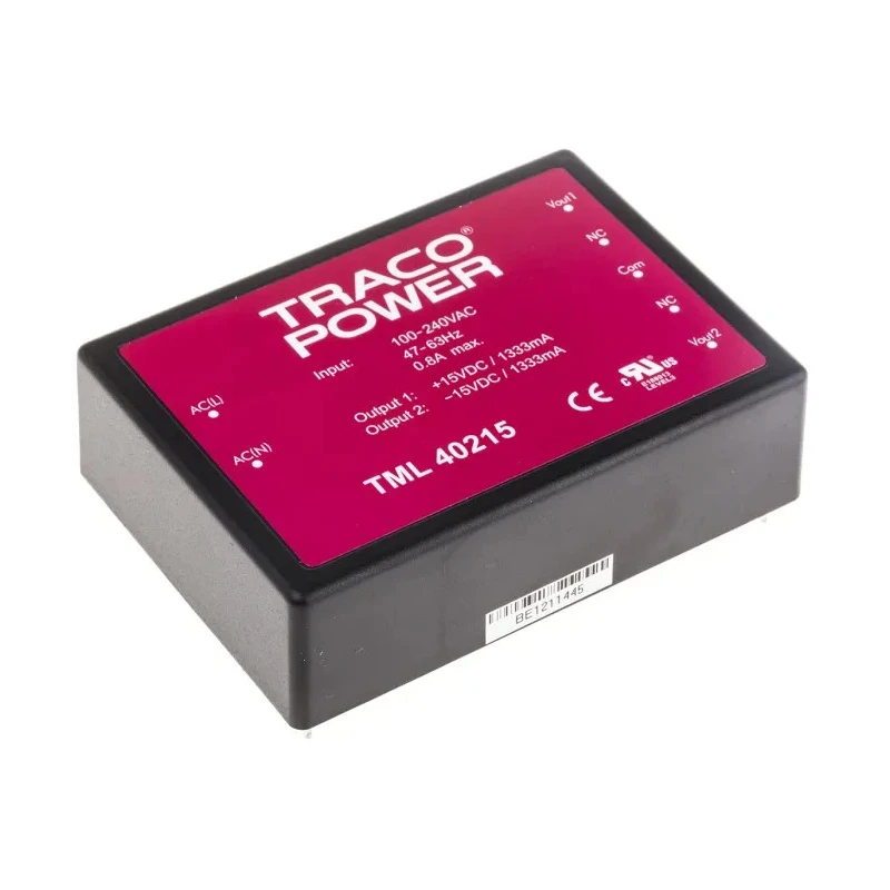 TRACOPOWER Switching Power Supply 2 Output 15V 40W, PCB Mount, -40°C to 60°C TML 40215