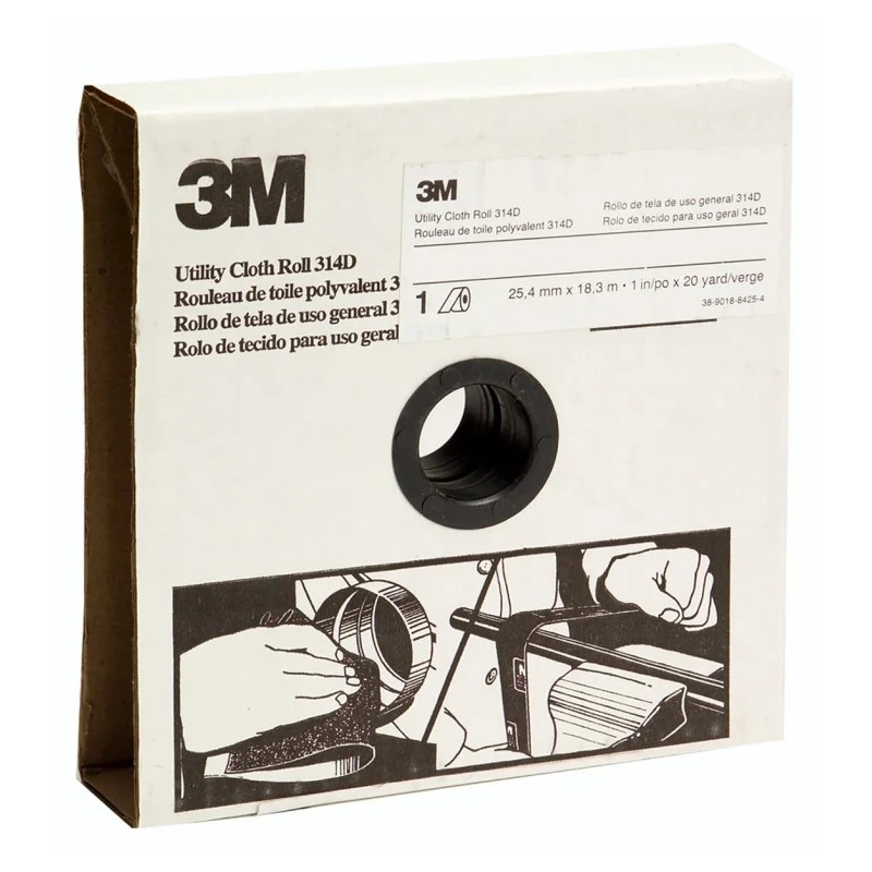 3M Abrasive Aluminium Oxide Cloth Roll 25m Length 50mm Width P60 Grit Medium Grade 62885