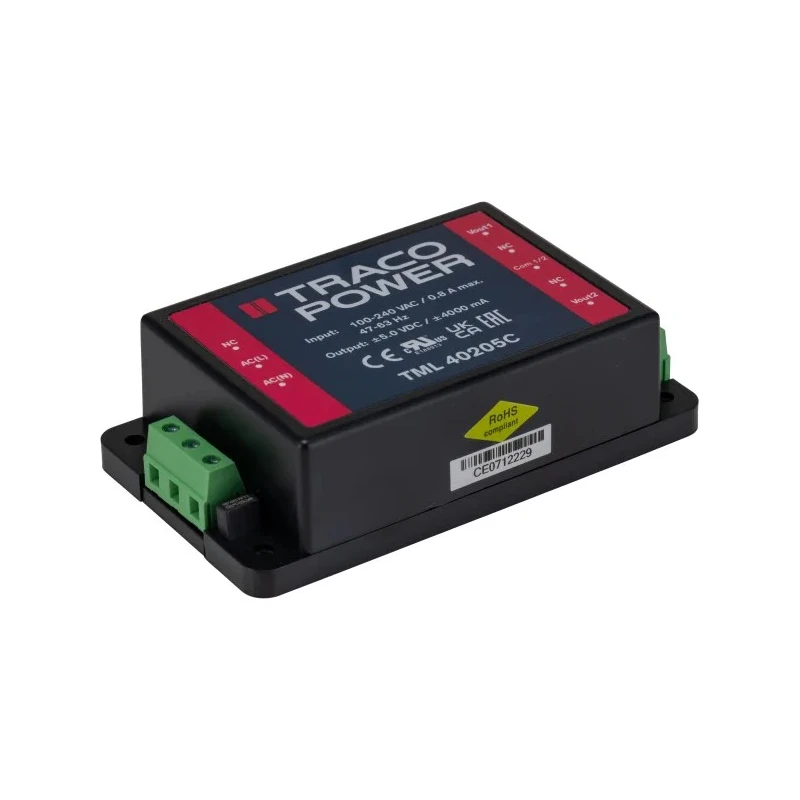 TRACOPOWER Switching Power Supply 2 Output 5V DC 40W Chassis Mount TML 40205C