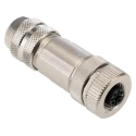 binder Circular Connector, 4 Contacts, Cable Mount, M12 Size, Plug Female, IP67 Protection, Gold Plating 99-1430-814-04