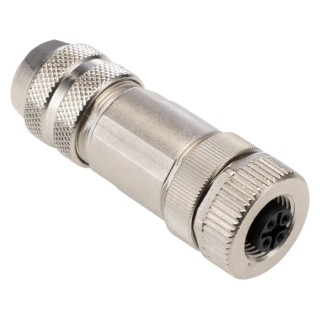 binder Circular Connector, 4 Contacts, Cable Mount, M12 Size, Plug Female, IP67 Protection, Gold Plating 99-1430-814-04