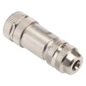 binder Circular Connector, 4 Contacts, Cable Mount, M12 Size, Plug Female, IP67 Protection, Gold Plating 99-1430-814-04