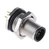 binder Circular Connector M12 5 Contacts Panel Mount Socket Male IP67 Metal Housing Solder Termination 125V 4A 09-3441-90-05