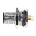 binder Circular Connector M12 5 Contacts Panel Mount Socket Male IP67 Metal Housing Solder Termination 125V 4A 09-3441-90-05