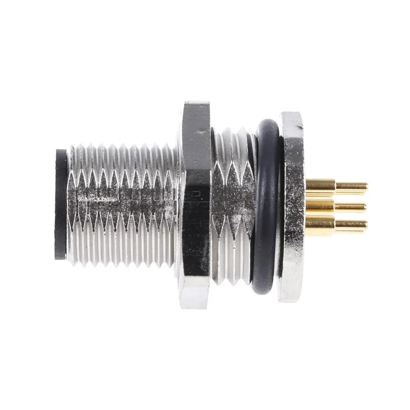 binder Circular Connector M12 5 Contacts Panel Mount Socket Male IP67 Metal Housing Solder Termination 125V 4A 09-3441-90-05